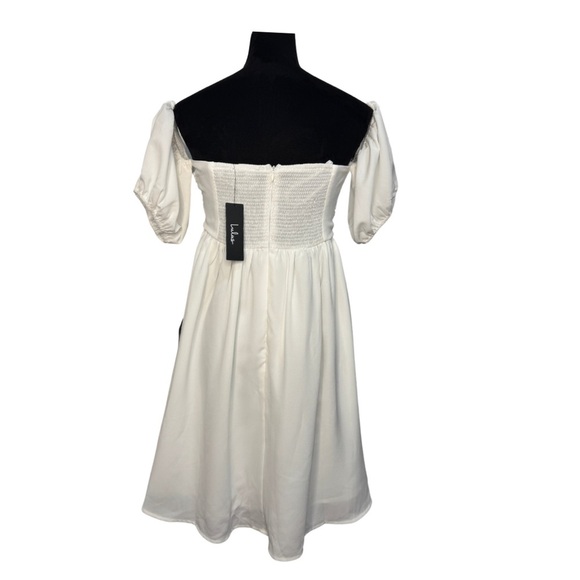 Lulus My Dream Date Off the Shoulder Mini Dress White - Picture 3 of 12